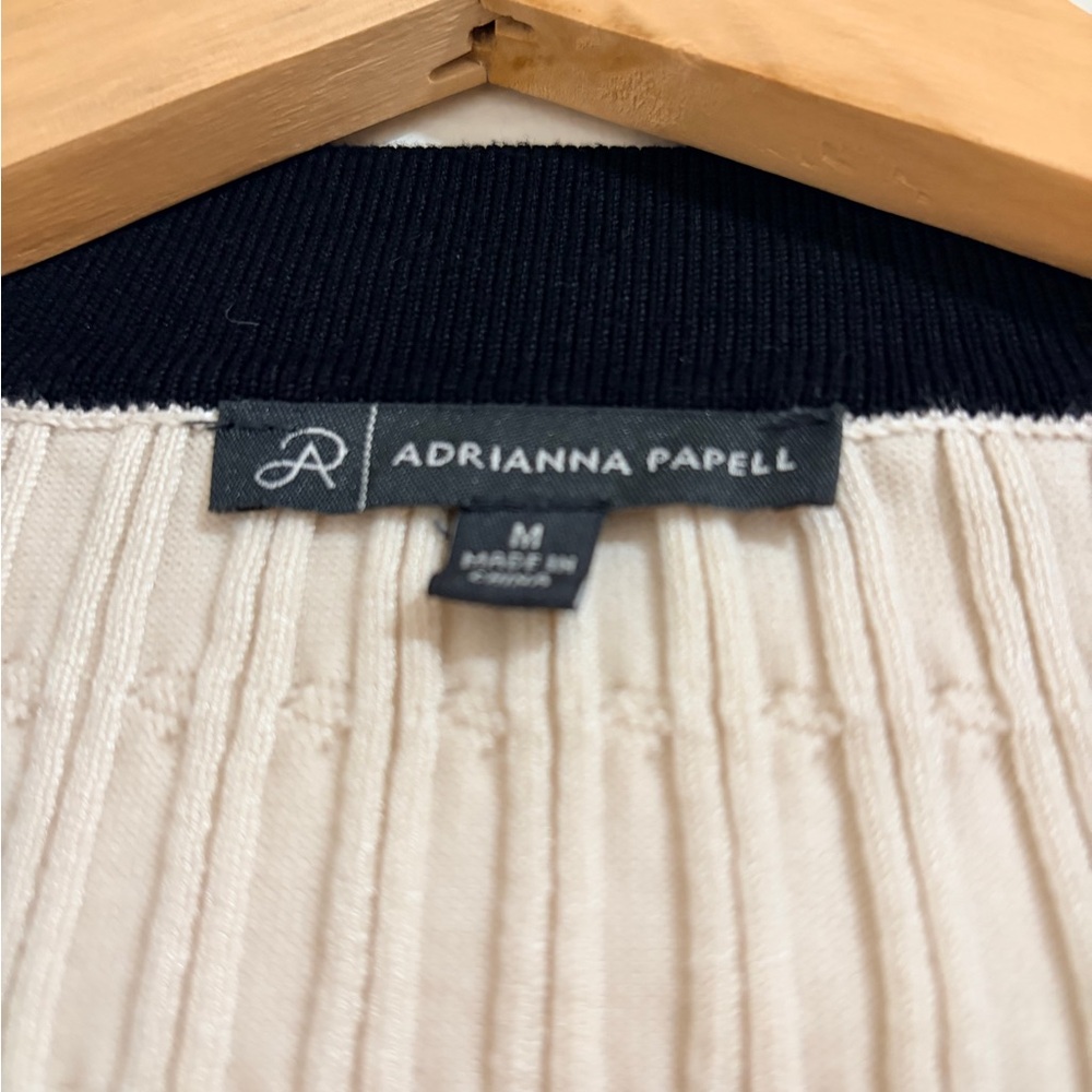 Adrianna Papell Cream Cardigan with Black Trim and Gold Buttons - Picture 7 of 7